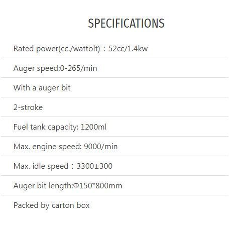 Total gasoline earth auger 52cc (tea55221), , medium-null