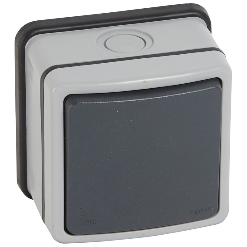 Legrand 684602 switch plexo 66  1 gang 1 way dp 20 a grey, , medium-null