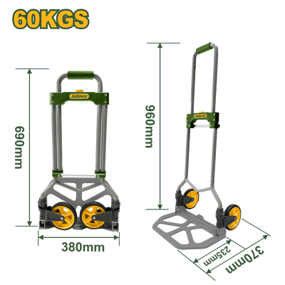 Foldable hand truck 60kg 130mm jadever, , medium