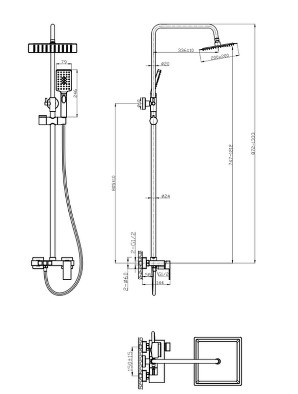 Product image: Single lever shower column, , medium-null