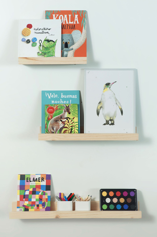 Astigarraga solid pine wood shelf for pictures 60cm width, , medium-null