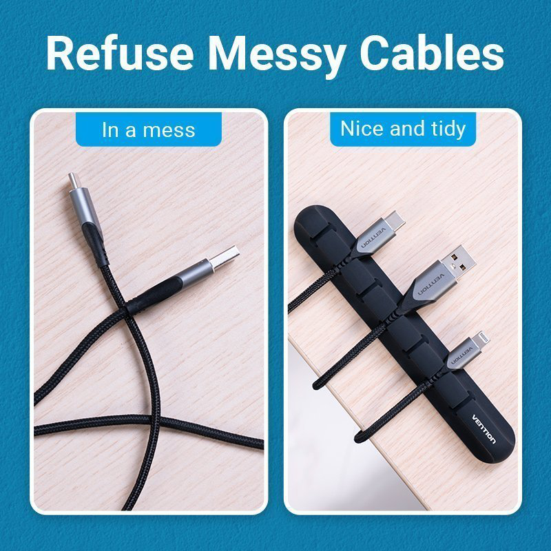 Vention cable organiser 5 ports desktop cable manager 6mm kbrb0, , medium-null