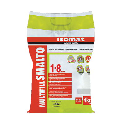 Isomat smalto 1-8 υδαταπωθητικος εγχρωμος αρμοστοκος πορσελανινης υφης μπεζ 4kg