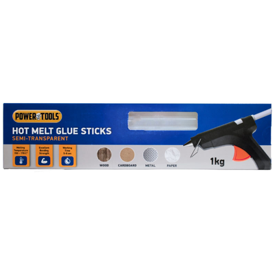 Power tools hot melt glue stick semi transparent, , medium