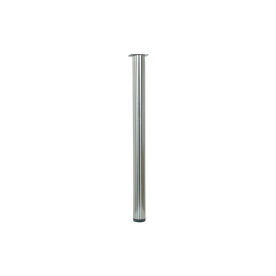 Furniture foot cylindrical 700χφ60mm metal brushed, Ατσαλι, medium