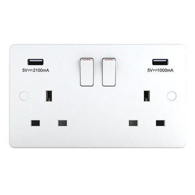 Διπλη πριζα μαζι με USB 3.1amp, , medium