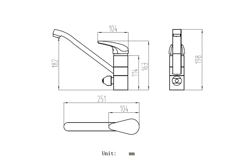 Hofer kitchen mixer triple supply, , medium-null