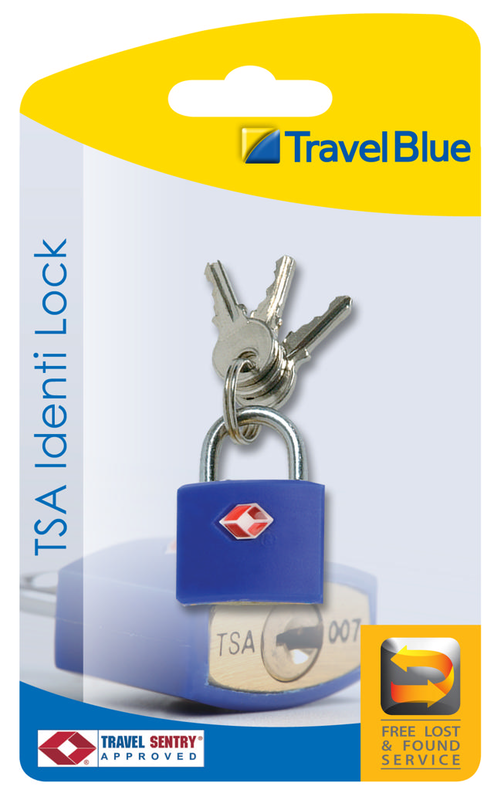 Travel blue coloured tsa suitcase padlock, , medium-null