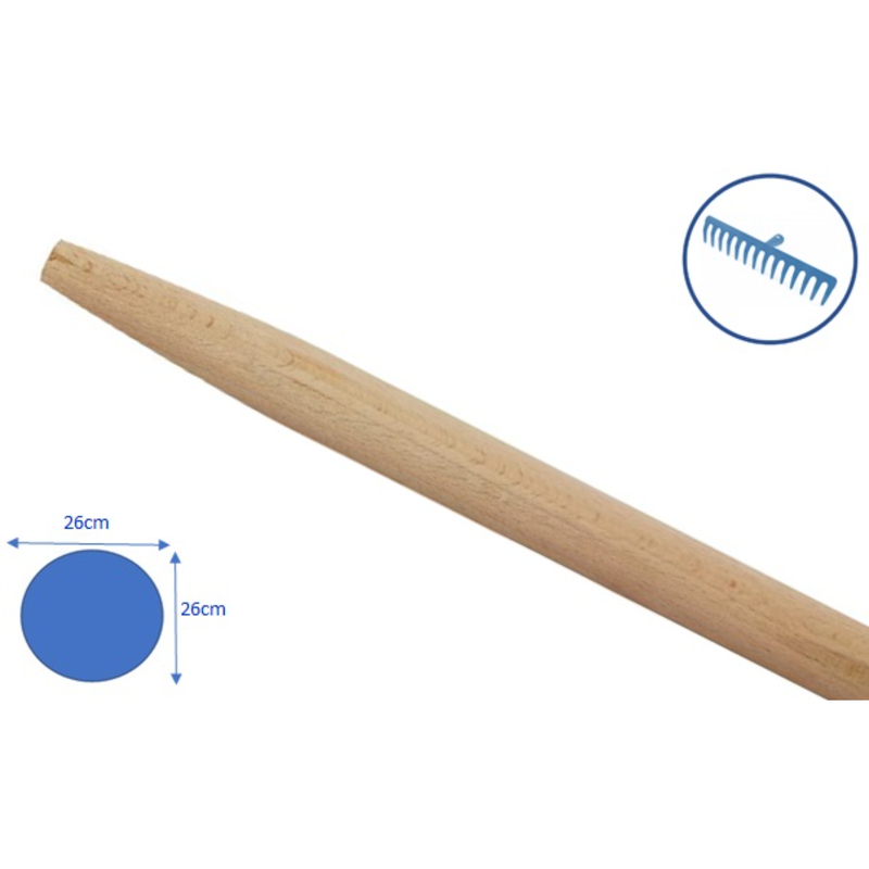 Eltech rake wooden handle 1200x26mm, , medium-null