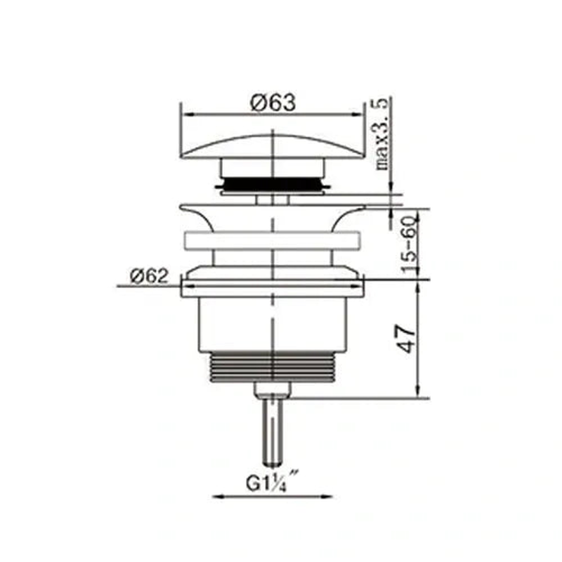 Universal basin click-clack valve, , medium-null