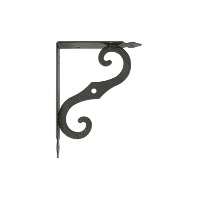 Decorative shelf corner mod. 2 100x90mm metallic black, Black, medium