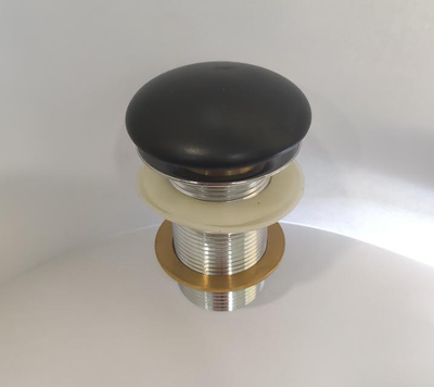 Black matte marble pop-up for basin, Black, medium
