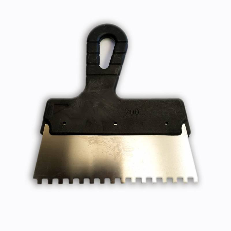 Stainless steel spatula 200m toothed, , medium-null