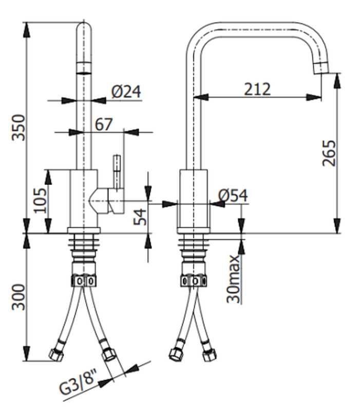 Kitchen mixer with “l” swivel spout, , medium image number null