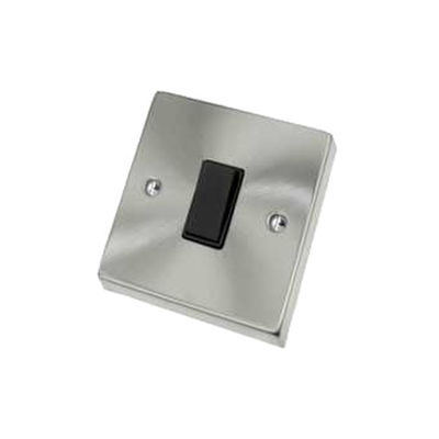 Wall switch bidirectional 10a silver with a black gang switch, , medium