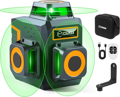 Cigman laser level 3x360° self-leveling, rechargeable 3d laser level,701se