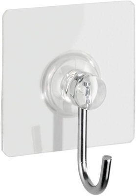 Wenko static loc nickel hook square transparent 4pcs