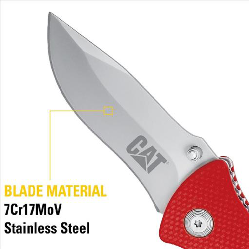 Cat 106308 19.1cm drop-point folding knife-null