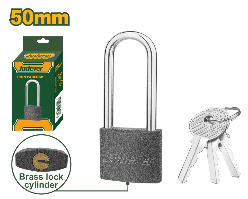 Product image: Long shackle iron padlock 50mm jadever, , medium-null