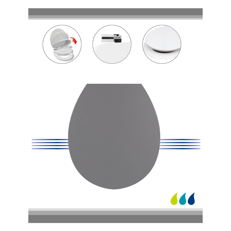 Tendance toilet seat soft close - grey, , medium-null