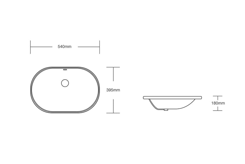 Under counter basin 540x390x180mm, , medium image number null