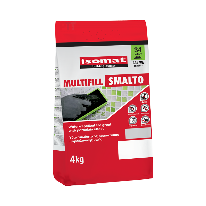 Αρμοστοκος πλακιδιων grey (03) 4kg multifill smalto 1-8mm isomat, , medium image number null