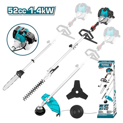 Total βενζινοκίνητο πολυμηχανημα combi 4 σε 1 52cc θαμνοκοπτικό, αλυσοπρίονο & μπορντουροψάλιδο, , medium