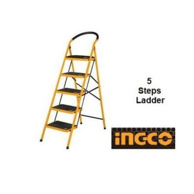 Ingco steel ladder 5 steps 380x260mm, , medium