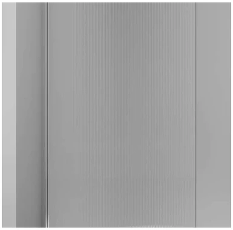 Walk-in shower door clear glass chrome fluted glass image number null