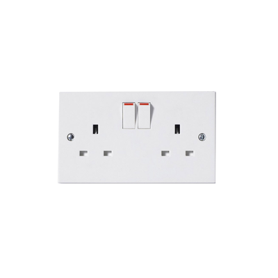 Wall socket 13a with 2 gangs white