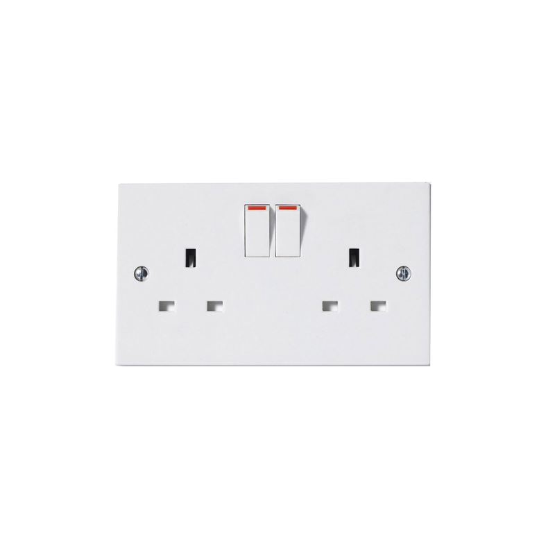 Wall socket 13a with 2 gangs white, , medium image number null