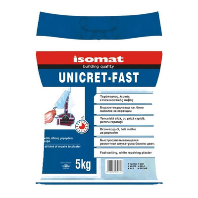 Isomat unicret fast ταχυπηκτος επισκεαυστικος σοβας λευκος 5kg, , medium