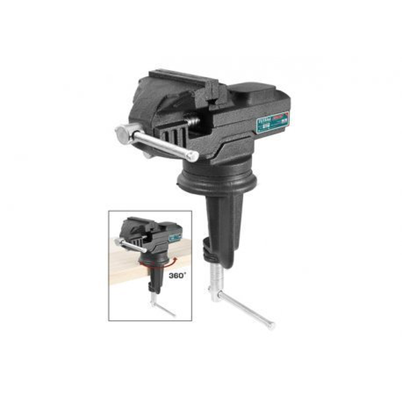 Product image: Total μέγγενη πάγκου με σφιγκτήρα περιστρεφόμενη 60mm tht6126, , medium-null