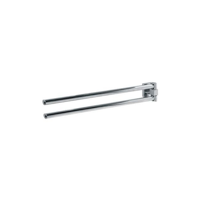 Double bathroom towel rail with moving hand arctic metal silver