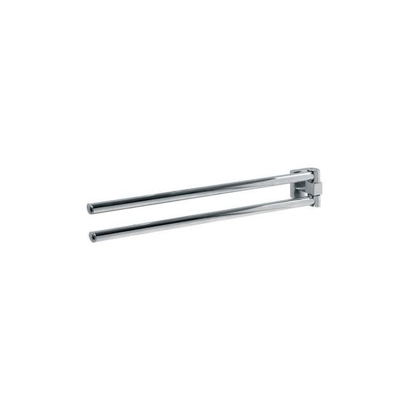 Double bathroom towel rail with moving hand arctic metal silver, , medium image number null