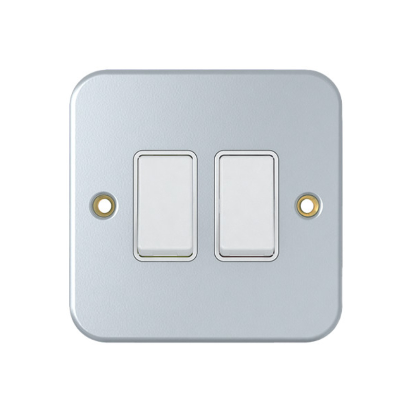 Product image: Powerlink accessories 10a metal 2-gang 2-way switch, , medium-null