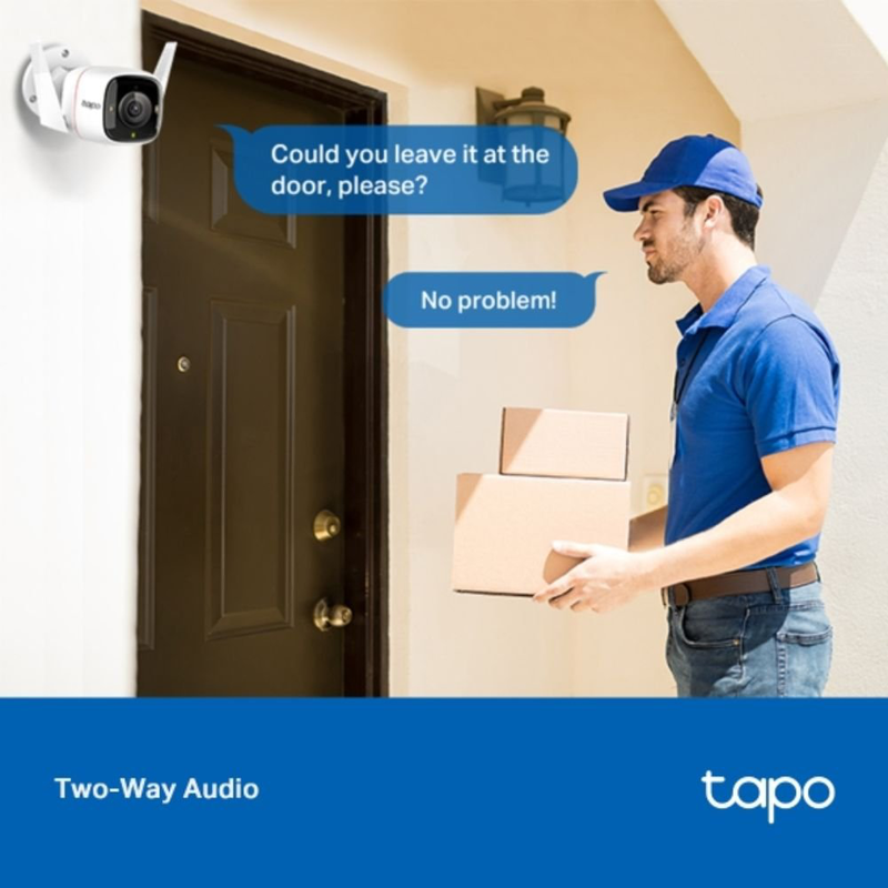 Tapo c320ws tp-link εξωτερική Wi-Fi κάμερα ασφαλείας 2k qhd, νυχτερινή όραση με χρώμα, ανίχνευση ανθρώπων & οχημάτων, αδιάβροχη ip66 με ethernet & Wi-Fi σύνδεση, , medium-null