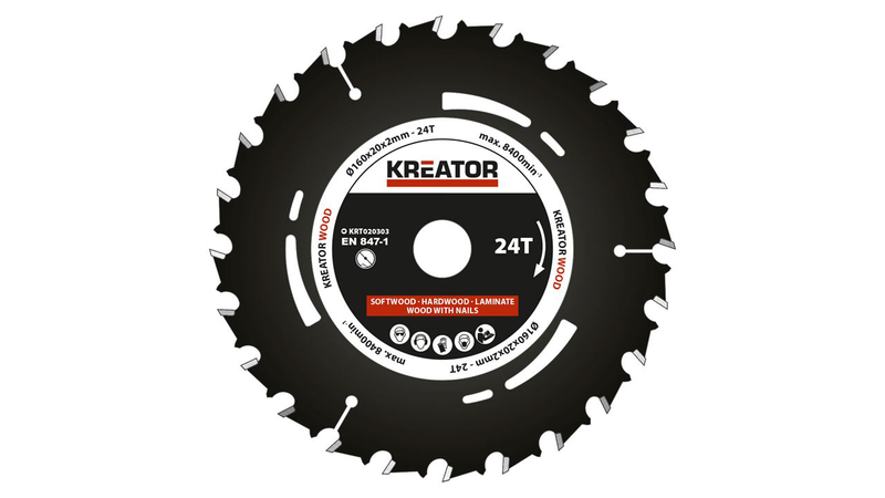 Product image: Kreator plunge saw blade 160mm24t, , medium-null
