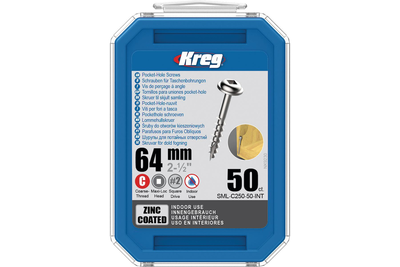 Kreg sml-c250-50 - zinc coated pocket hole screws 64mm (168288), , medium