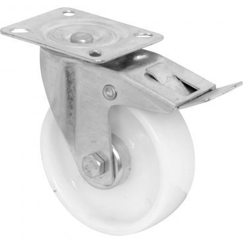 Pp wheels with brake castor white size:80mm &ndash; 90kg, , medium-null
