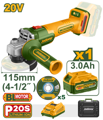 Cordless angle grinder 20v jadever, , medium