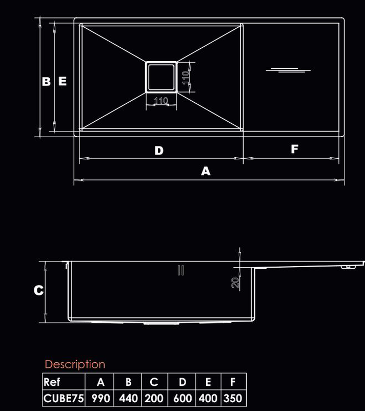 Product image: Kitchen sink cube-75, , medium-null