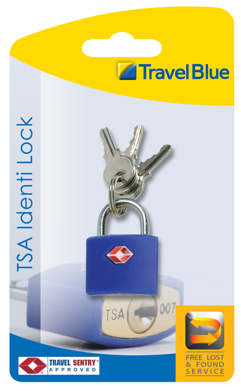 Travel blue coloured tsa suitcase padlock, , medium-null
