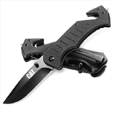 Cat 106310 20.3cm drop-point folding knife /glass break / belt cutter, , medium