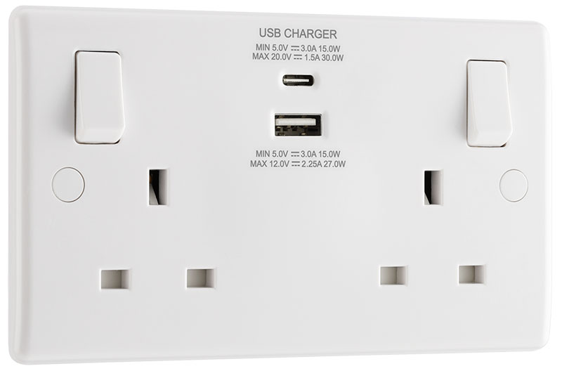 Nexus bg 2-gang socket USB type c, , medium-null