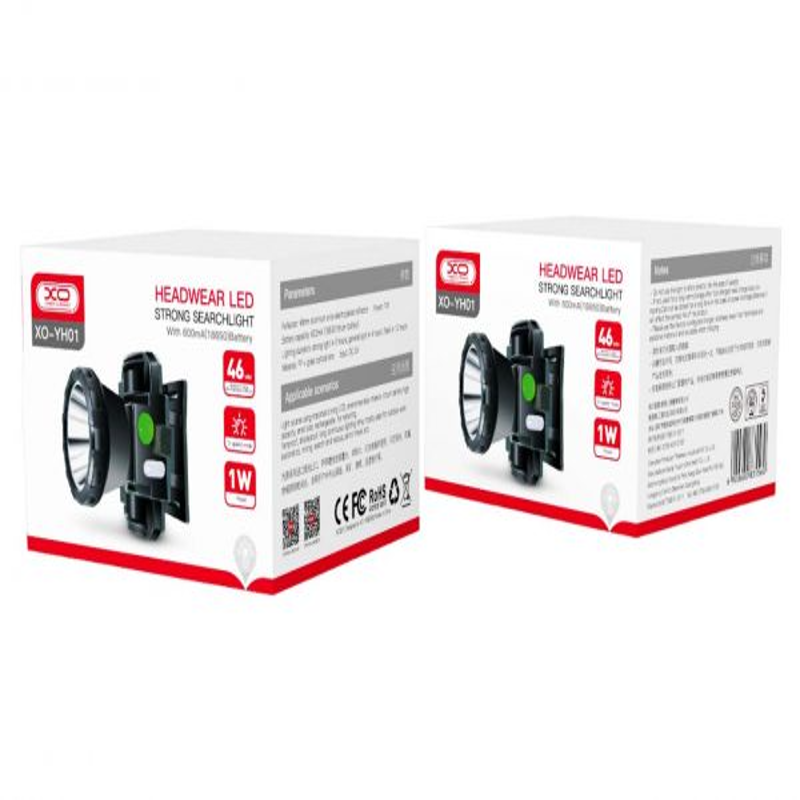 Φακός κεφαλής led επαναφορτιζόμενος xo yh01 600mAh, , medium-null