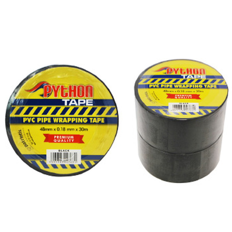 Python pvc pipe wrapping tape 48mmx30m black-null