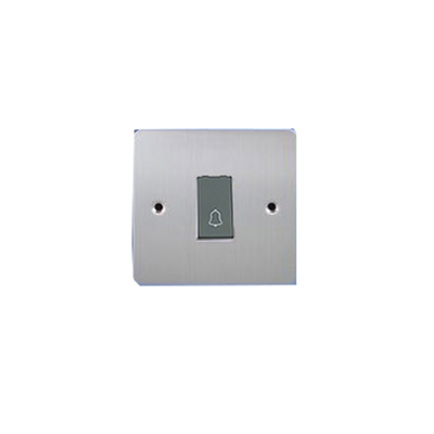 Wall buzzer switch  silver with a black gang switch, Silver, medium