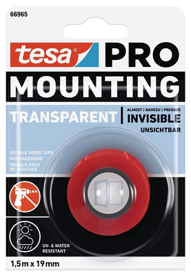 Tesa pro ταινια διπλης οψης διαφανες 0,2mm 1.5mx19mm, , medium