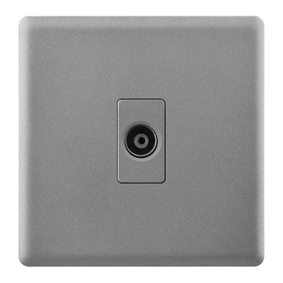 Powerlink accessories μονη πριζα τηλεορασης σκουρο γκριζο ματ, , medium